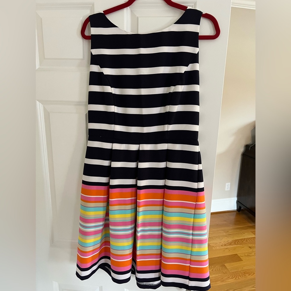 Beautiful dress, navy white top with colorful skirt. EUC size 12